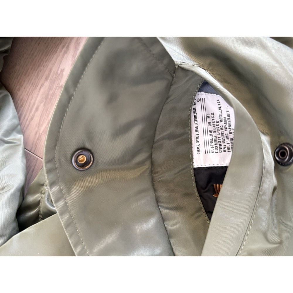 alpha industries‎ flight jacket ma 1 sage Green Size MT - Picture 6 of 8